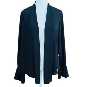Revolve Three Eighty Two black long ruffle sleeved open style top size Medium.